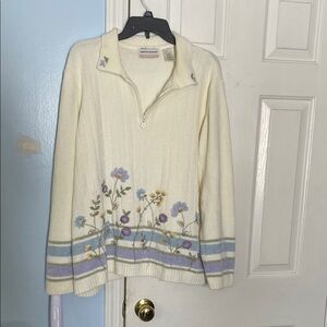 Alfred Dunner Cream Knit Sweater